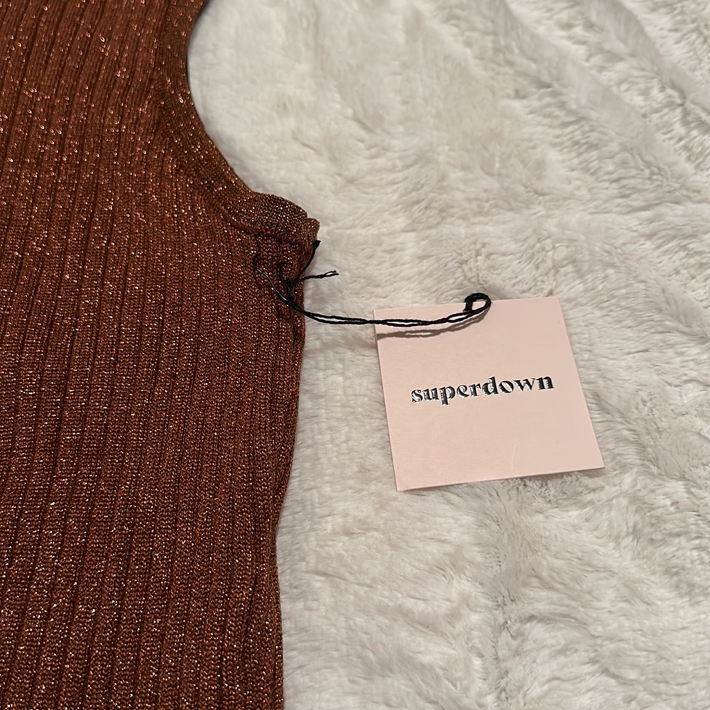 Superdown | sonya rib shimmer tank | size xsmall - Picture 9 of 11